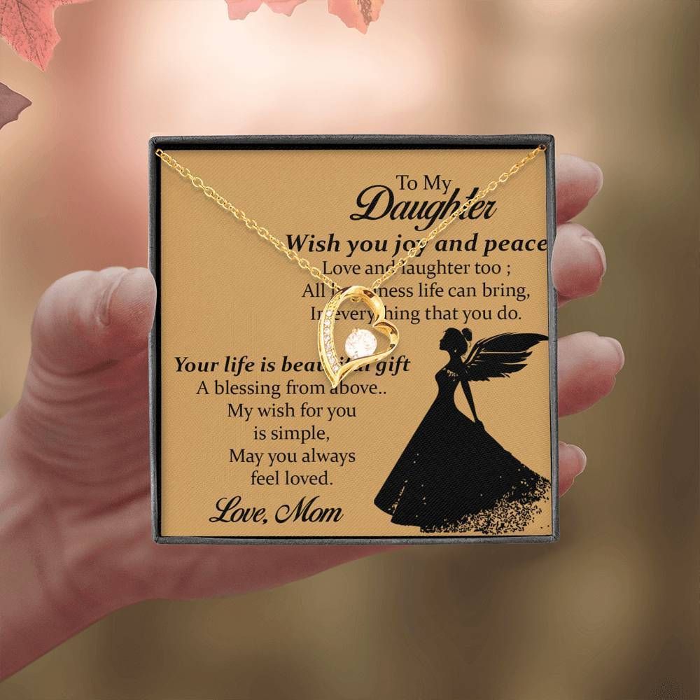 Your Life Is Beautiful Gift 18K Gold Forever Love Necklace Gift For Daughter