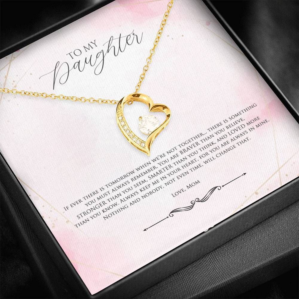 You Are Always In Mine Pink 14K White Gold Forever Love Necklace Gift For Daughter