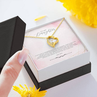 You Are Always In Mine Pink 14K White Gold Forever Love Necklace Gift For Daughter