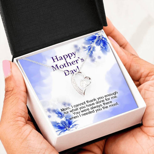 Gift For Mom I Needed You The Most 14K White Gold Forever Love Necklace