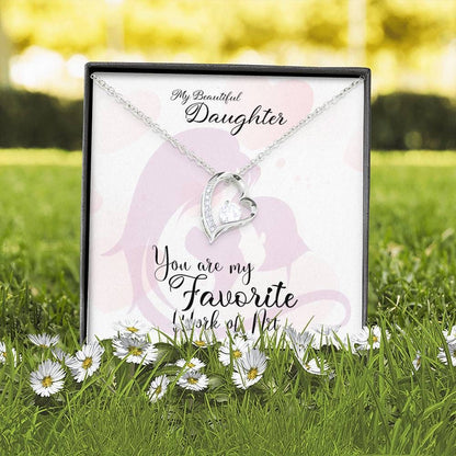 14K White Gold Forever Love Necklace Gift For Daughter Favorite Work Of Art