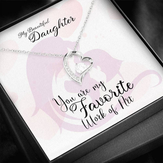 14K White Gold Forever Love Necklace Gift For Daughter Favorite Work Of Art