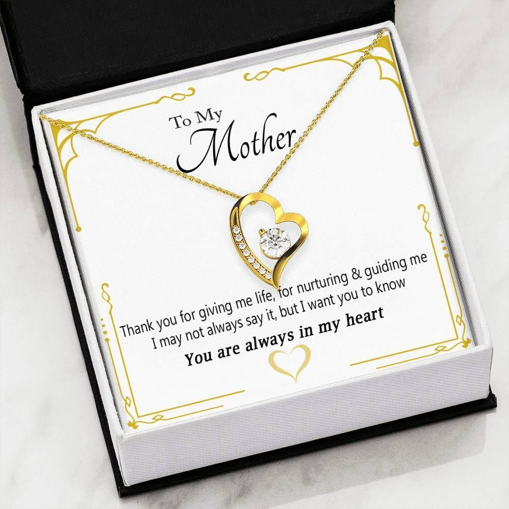 Gift For Mom You're Always In My Heart 18k Gold Forever Love Necklace