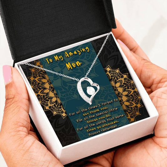 For All The Small Things 14K White Gold Forever Love Necklace Gift For Mom