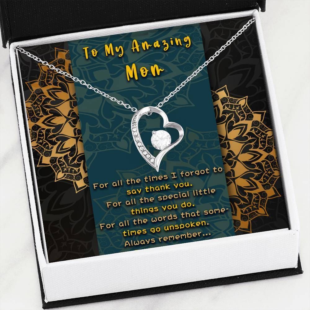 For All The Small Things 14K White Gold Forever Love Necklace Gift For Mom