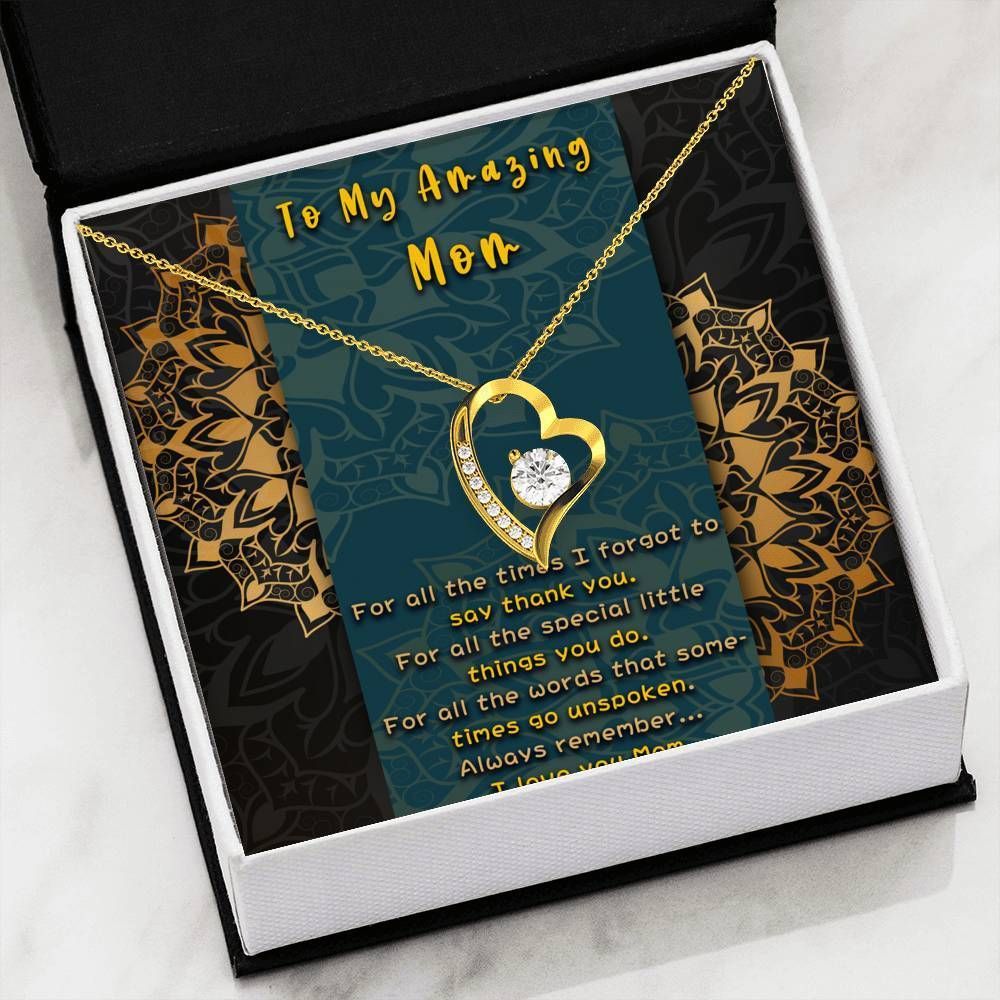 For All The Small Things 14K White Gold Forever Love Necklace Gift For Mom