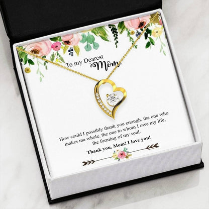 Thank You I Love You 18K Gold Forever Love Necklace For Mom