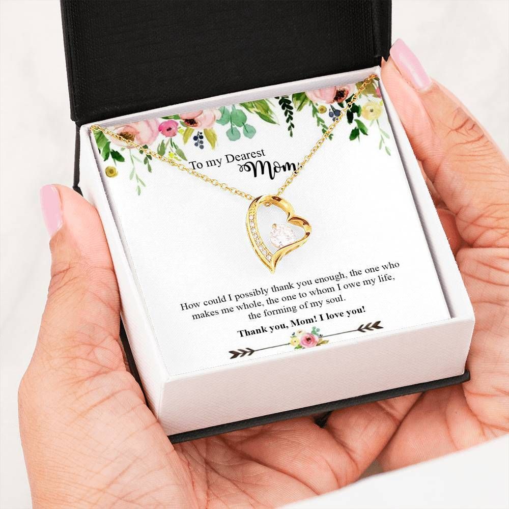 Thank You I Love You 18K Gold Forever Love Necklace For Mom