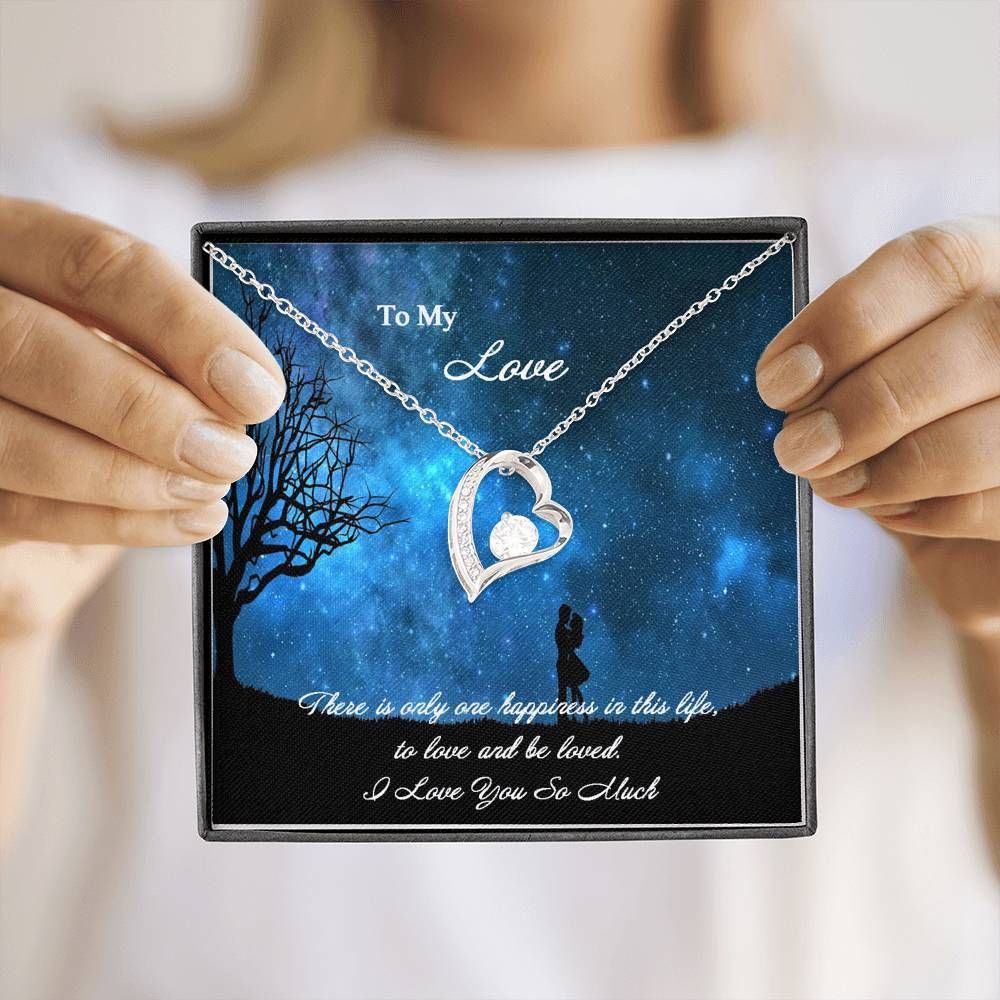 Galaxy I Love You So Much 14K White Gold Forever Love Necklace Gift For Her