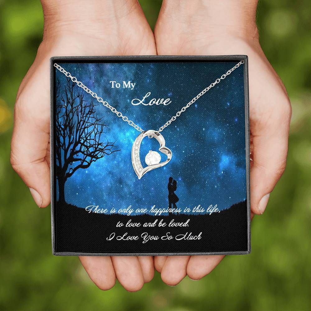 Galaxy I Love You So Much 14K White Gold Forever Love Necklace Gift For Her