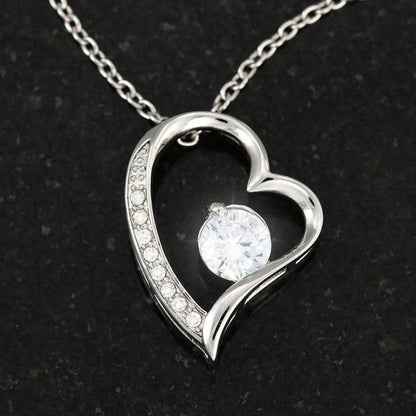 Thank For Your Sacrifices 14K White Gold Forever Love Necklace Gift For Mom Mama