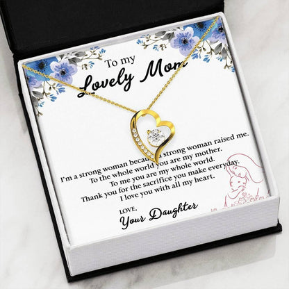 Thank For Your Sacrifices 14K White Gold Forever Love Necklace Gift For Mom Mama