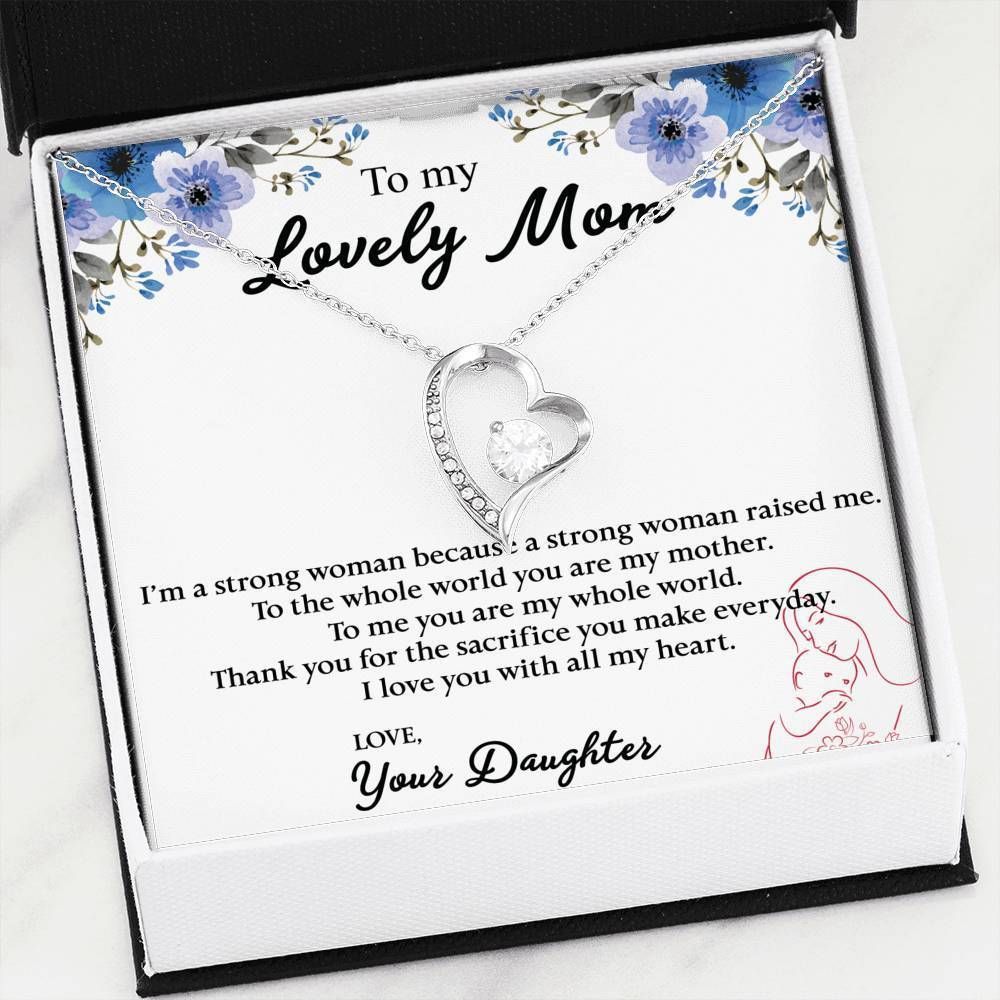 Thank For Your Sacrifices 14K White Gold Forever Love Necklace Gift For Mom Mama