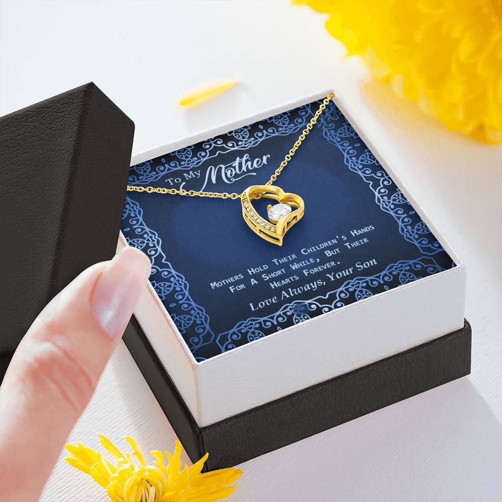 Mothers Hold Their Children's Hearts Forever Forever Love Necklace Son Gift For Mom