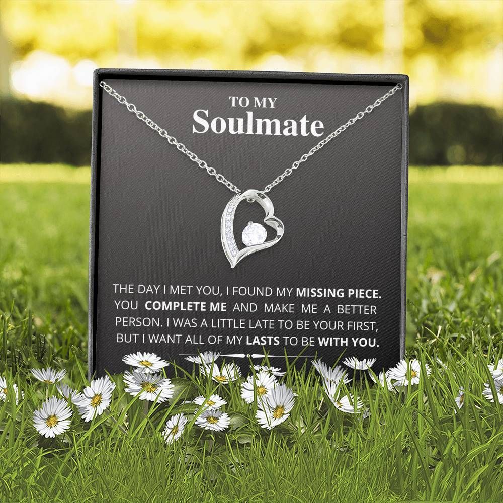 My Missing Piece 14K White Gold Forever Love Necklace Soulmate Gift For Her