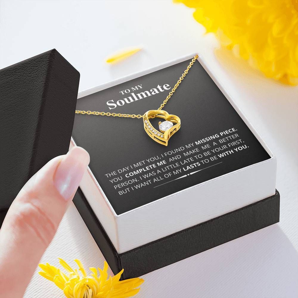 My Missing Piece 14K White Gold Forever Love Necklace Soulmate Gift For Her