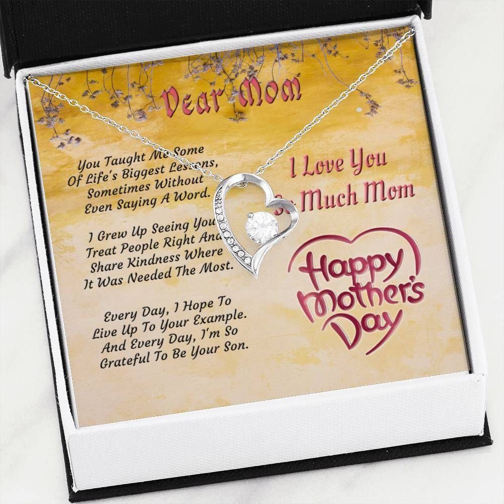 Happy Mother's Day I Love You Much Mom Forever Love Necklace Gift For Mom