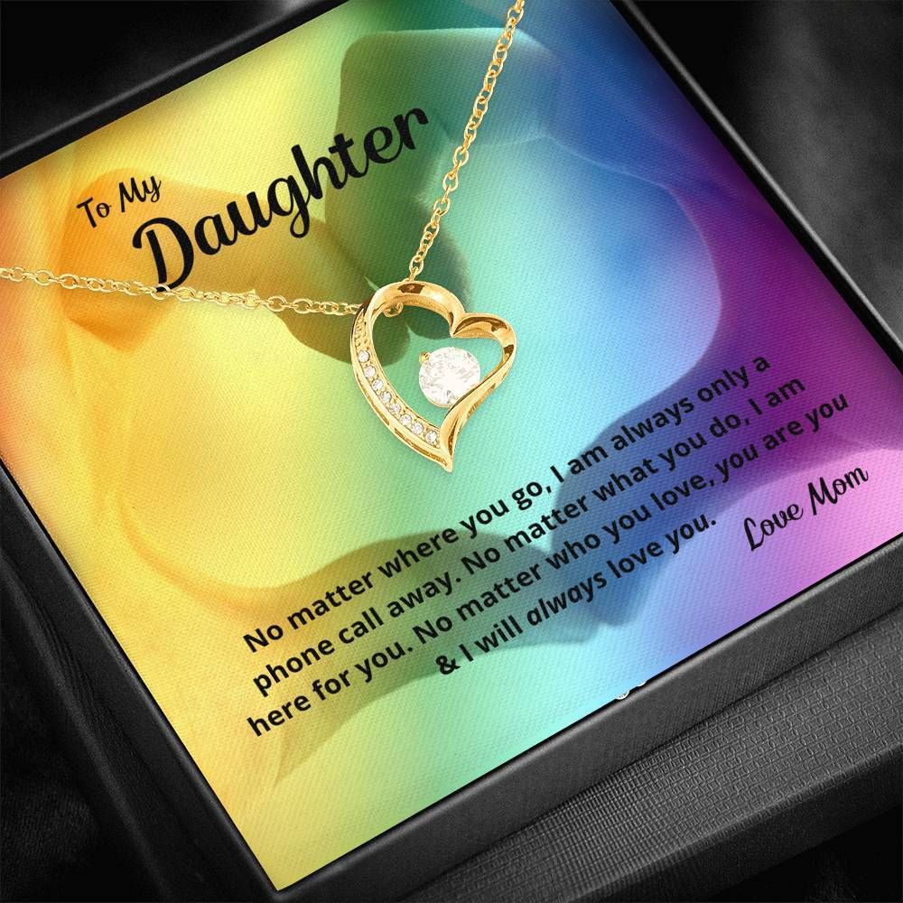 No Matter Who You Are 14K White Gold Forever Love Necklace Coming Out Gift For Daughter