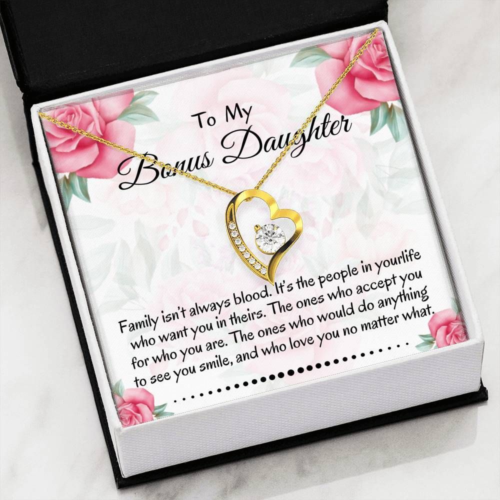 Gift For Daughter Bonus Daughter Love You No Matter What 14K White Gold Forever Love Necklace