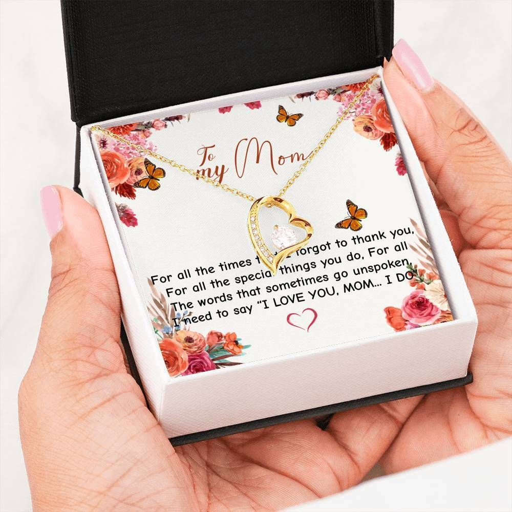 Thanks For All The Special Things You Do Gift For Mom 14K White Gold Forever Love Necklace