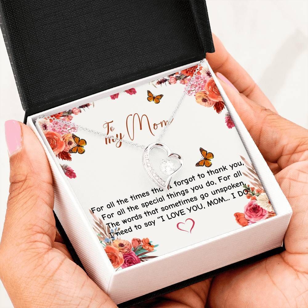 Thanks For All The Special Things You Do Gift For Mom 14K White Gold Forever Love Necklace