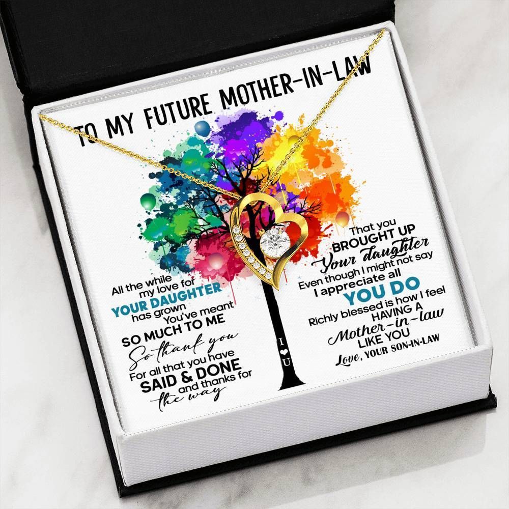 Colorful Tree I Appreciated All You Do Forever Love Necklace Gift For Mom Mama In Law