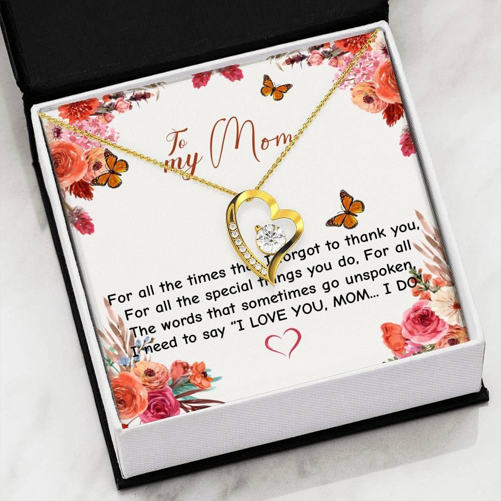 Thanks For All The Special Things You Do Gift For Mom 14K White Gold Forever Love Necklace