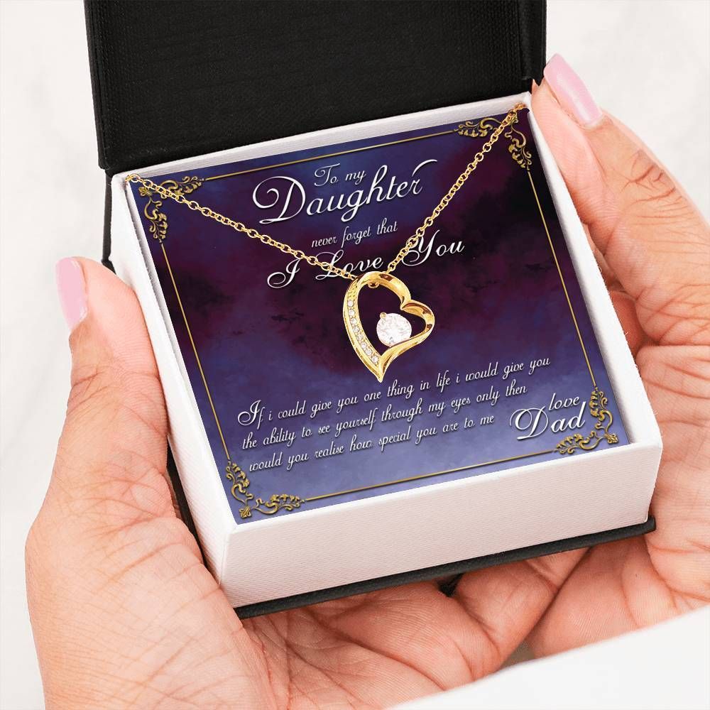 Dad Gift For Daughter How Special You Are To Me 14K White Gold Forever Love Necklace