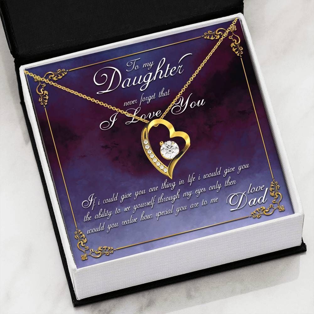 Dad Gift For Daughter How Special You Are To Me 14K White Gold Forever Love Necklace