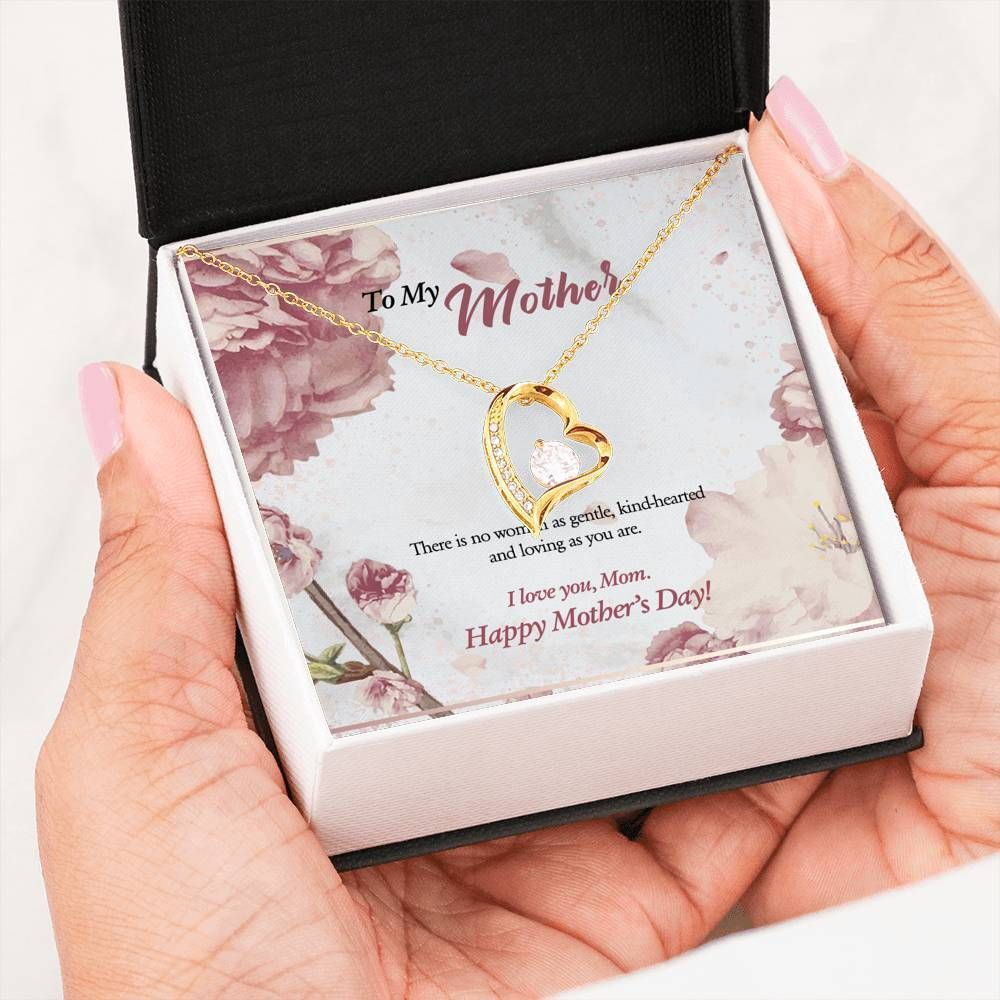 Gift For Mother I Love You 14K White Gold Forever Love Necklace