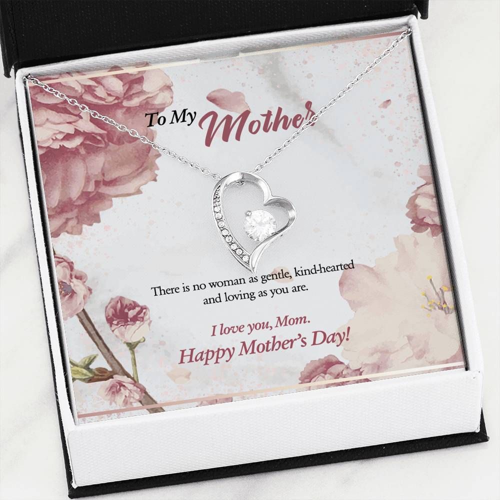 Gift For Mother I Love You 14K White Gold Forever Love Necklace