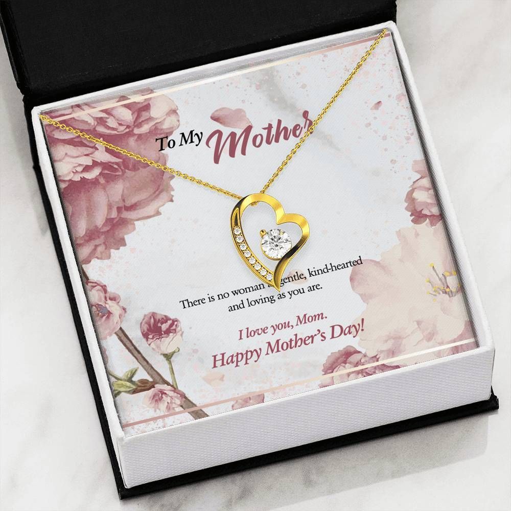 Gift For Mother I Love You 14K White Gold Forever Love Necklace