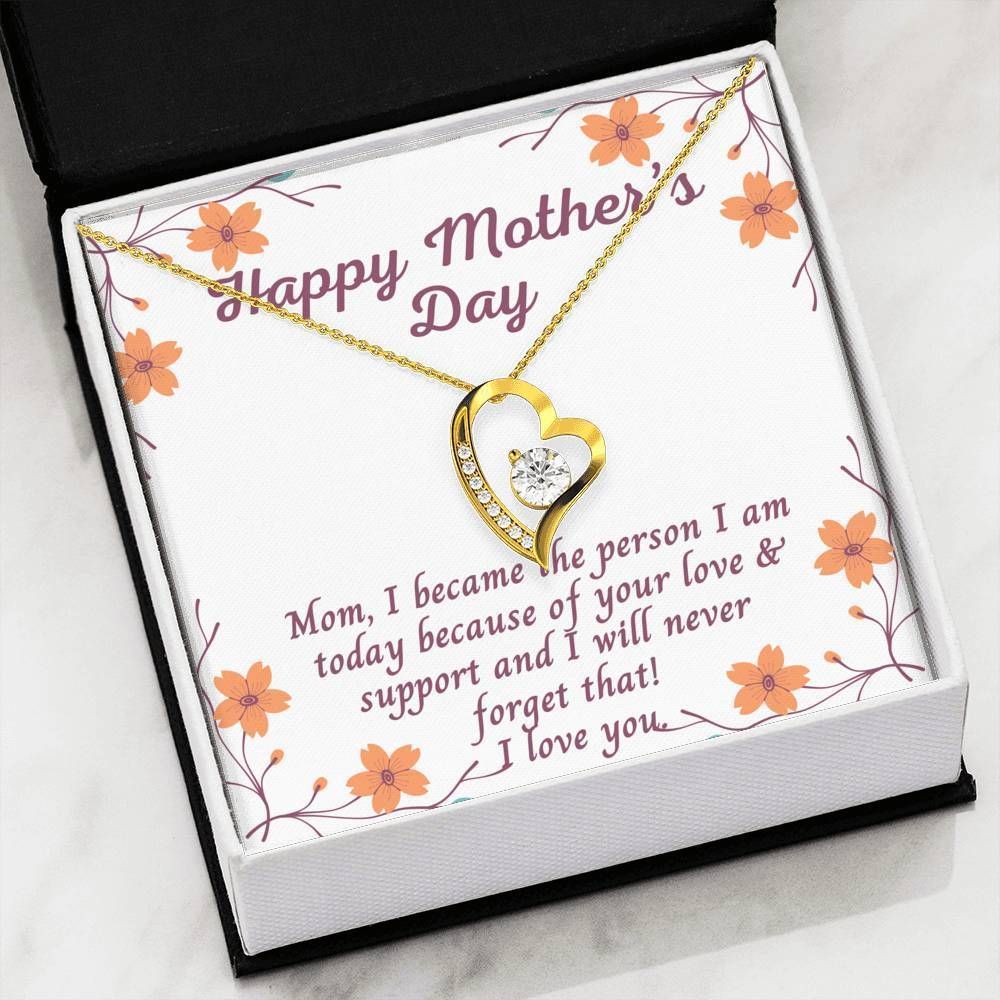 Without Your Love 14K White Gold Forever Love Necklace Gift For Mom Mama