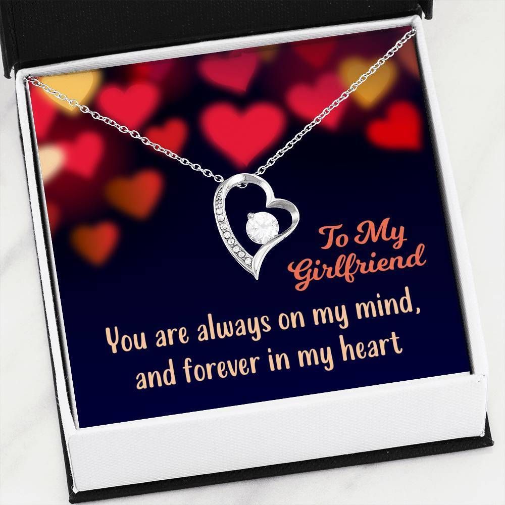 You Are Always On My Mind Gift For Girlfriend 14K White Gold Forever Love Necklace