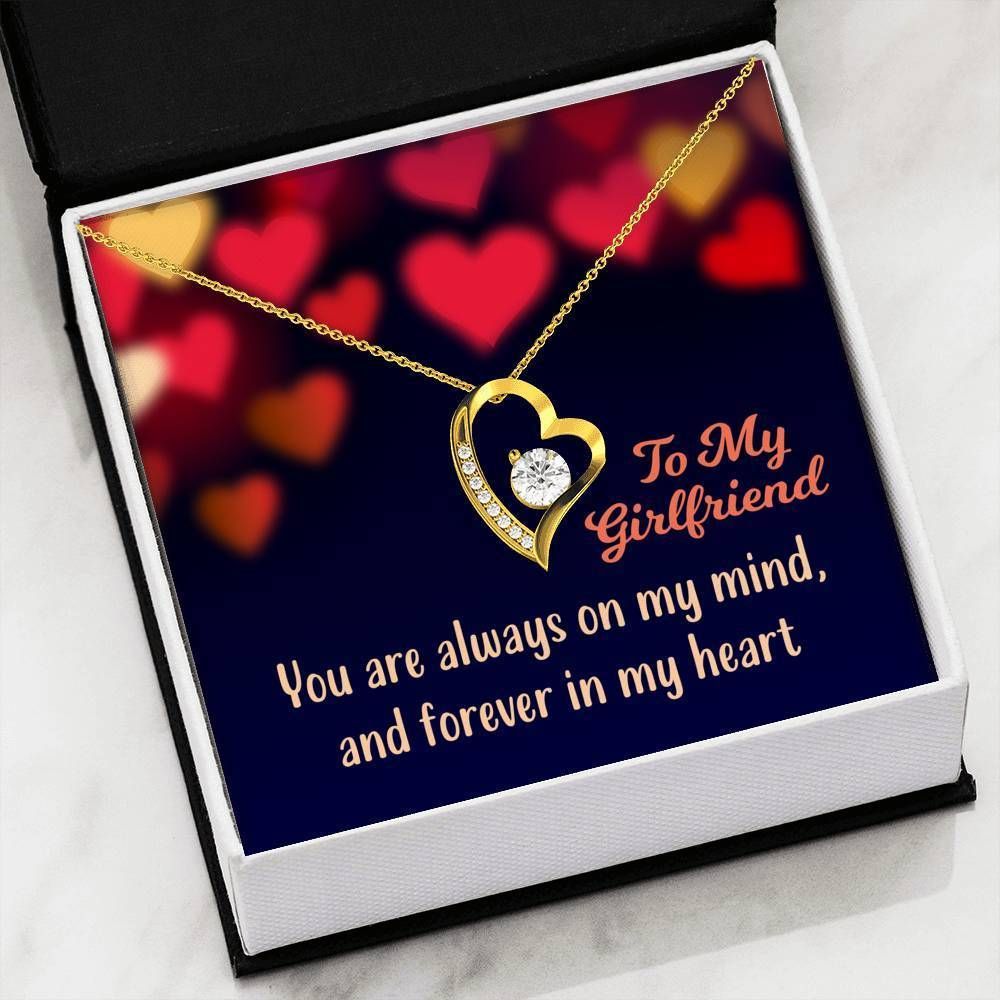 You Are Always On My Mind Gift For Girlfriend 14K White Gold Forever Love Necklace