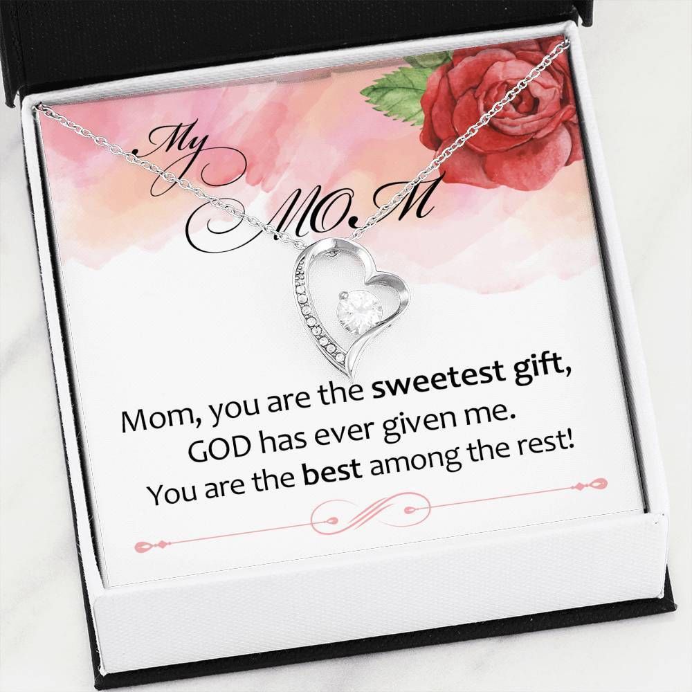 The Best Among The Rest Red Flower Forever Love Necklace Gift For Mom Mama