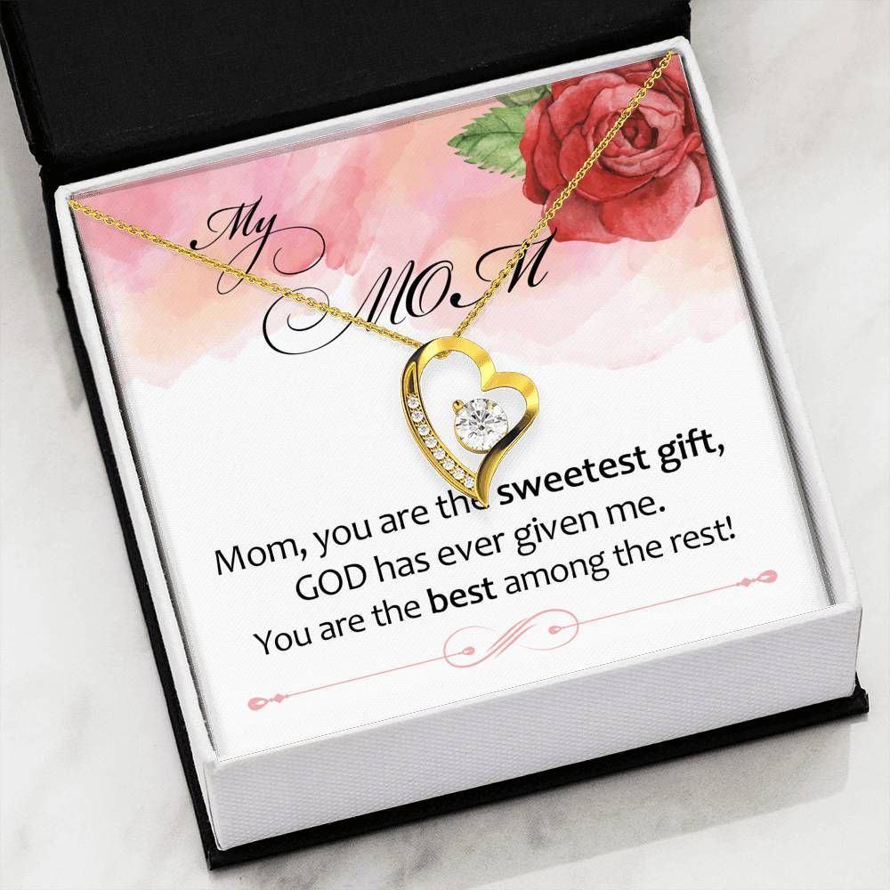 The Best Among The Rest Red Flower Forever Love Necklace Gift For Mom Mama