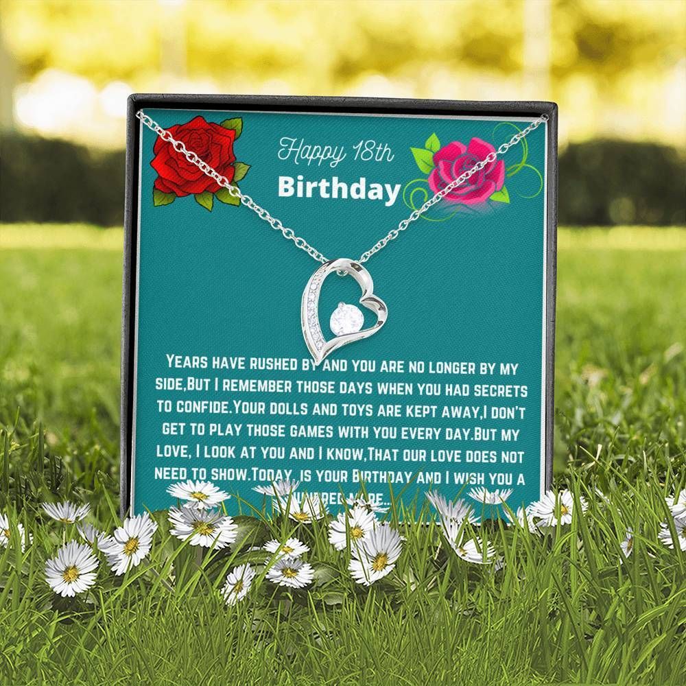 Birthday Gift For Daughter Our Love Does Not Need To Show 14K White Gold Forever Love Necklace