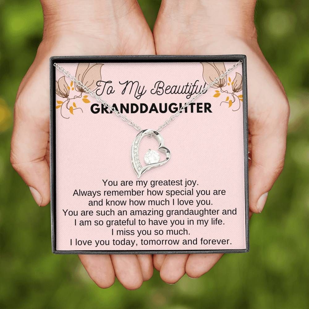 You Are My Greatest Joy Gift For Granddaughter 18K Gold Forever Love Necklace