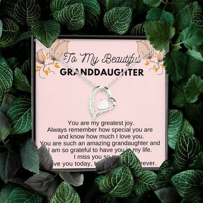 You Are My Greatest Joy Gift For Granddaughter 18K Gold Forever Love Necklace