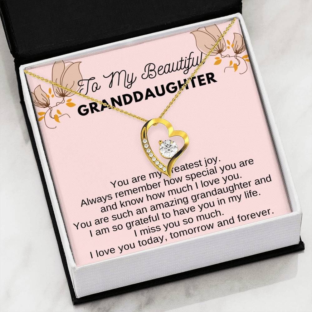 You Are My Greatest Joy Gift For Granddaughter 18K Gold Forever Love Necklace