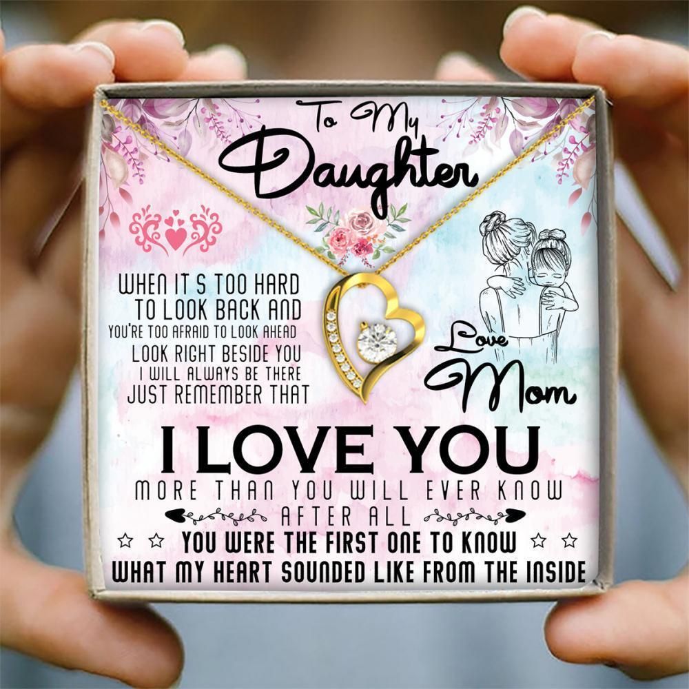 The First One To Know What My Heart Sounded Like From The Inside Forever Love Necklace Gift For Daughter