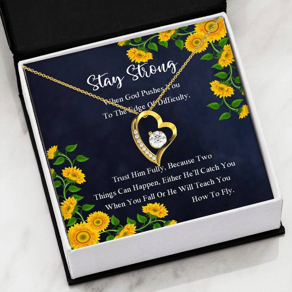 Trust Him Fully Yellow Flower Forever Love Necklace Gift For Women