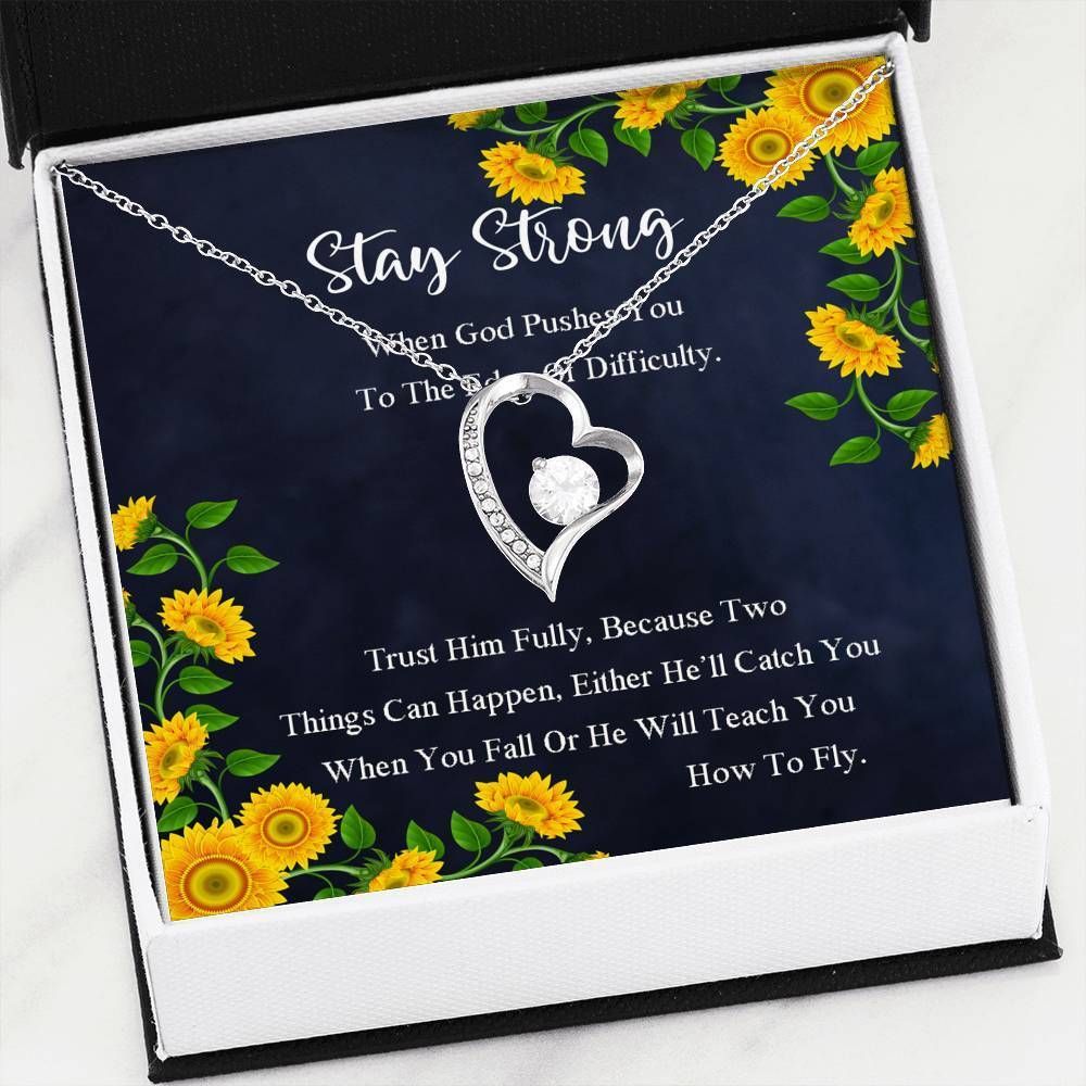 Trust Him Fully Yellow Flower Forever Love Necklace Gift For Women