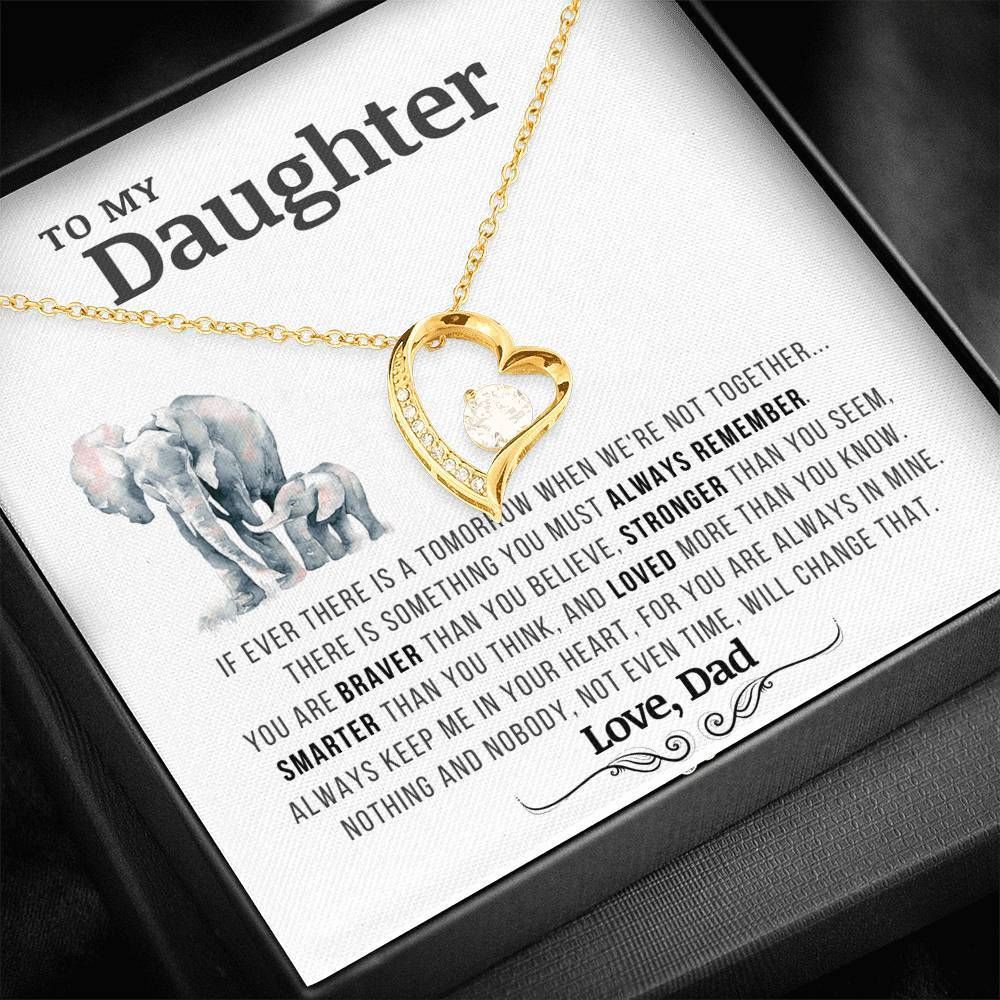 You Are Always In Mine Elephant Gift For Daughter 14K White Gold Forever Love Necklace