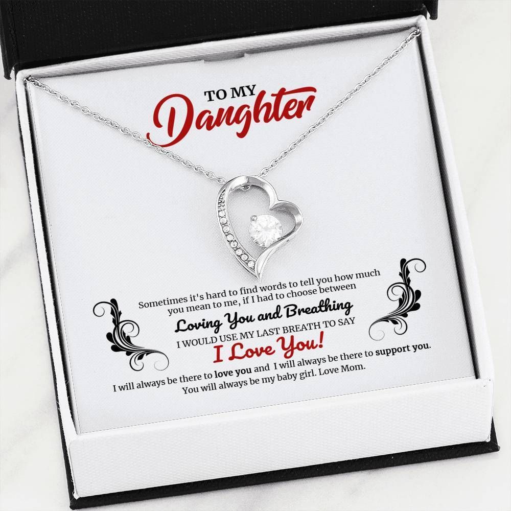 White Background Loving You And Breathing Forever Love Necklace Gift For Daughter