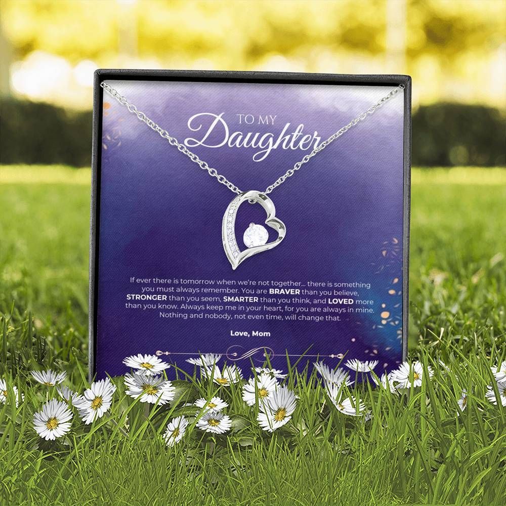 Purple Gift For Daughter 14K White Gold Forever Love Necklace You Are Always In Mine