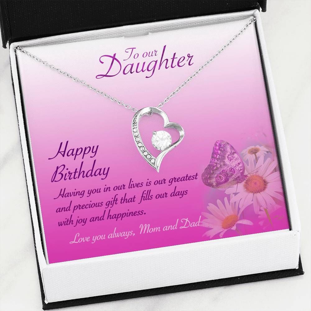 Fill Our Days With Joy Daisy Flower And Butterfly Forever Love Necklace Gift For Daughter