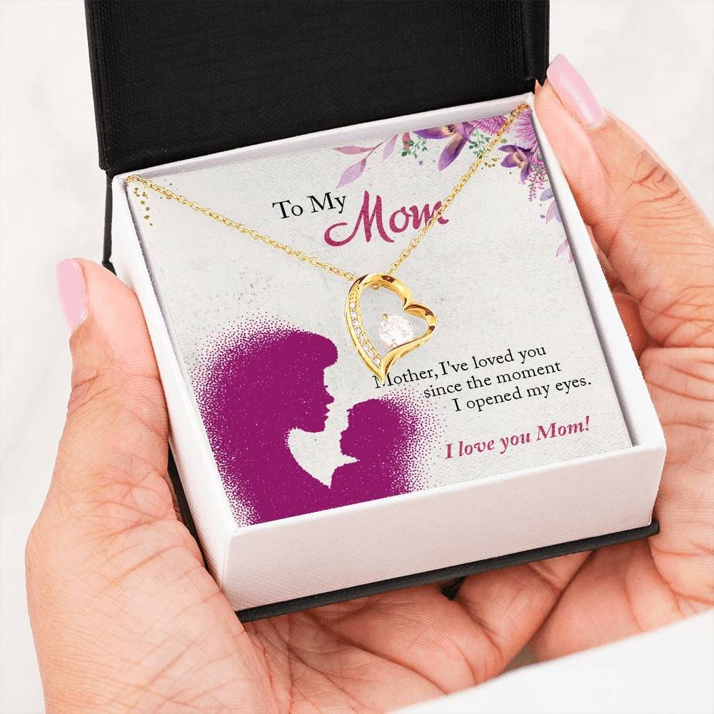 Gift For Mom I've Loved You Since The Moment I Opened My Eyes 14K White Gold Forever Love Necklace