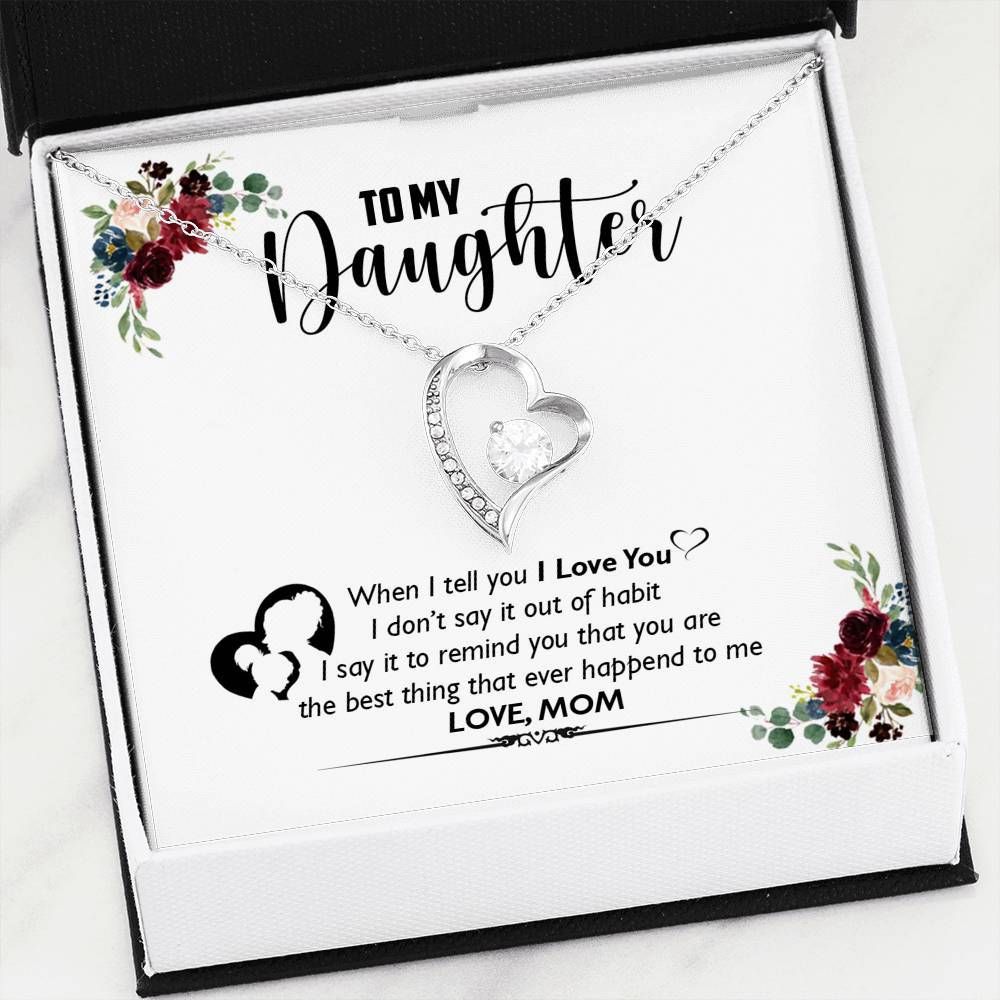 Gift For Daughter You're The Best Thing 14K White Gold Forever Love Necklace